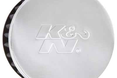 K&N Engineering 1.5in Flange ID x 3in OD 2.5in H Chrome Finish Rubber Base Crankcase Vent Filter - Air Filters