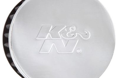 K&N Engineering 1.5in Flange ID x 3in OD 2.5in H Chrome Finish Rubber Base Crankcase Vent Filter - Air Filters