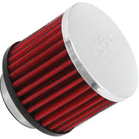 K&N Engineering 1.5in Flange ID x 3in OD 2.5in H Chrome Finish Rubber Base Crankcase Vent Filter - Air Filters
