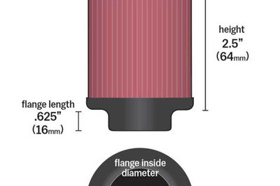 K&N Engineering 1.75 inch Vent 3 D 2.5 H Air Filter - Rubber Top - Filters