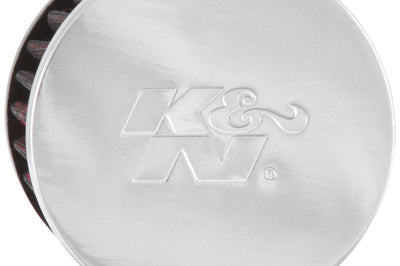 K&N Engineering 1.75in Flange ID x 3in OD 2.5in H Chrome Finish Rubber Base Crankcase Vent Filter - Air Filters