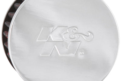 K&N Engineering 1.75in Flange ID x 3in OD 2.5in H Chrome Finish Rubber Base Crankcase Vent Filter - Air Filters