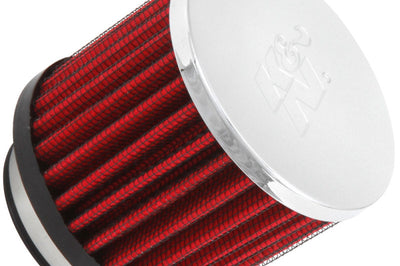 K&N Engineering 1.75in Flange ID x 3in OD 2.5in H Chrome Finish Rubber Base Crankcase Vent Filter - Air Filters