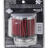 K&N Engineering 1.75in Flange ID x 3in OD 2.5in H Chrome Finish Rubber Base Crankcase Vent Filter - Air Filters