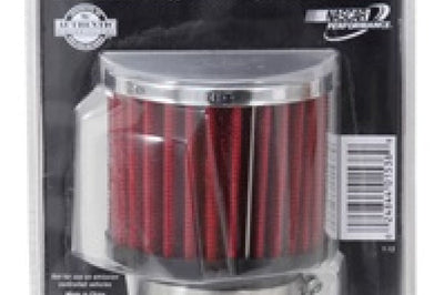 K&N Engineering 1.75in Flange ID x 3in OD 2.5in H Chrome Finish Rubber Base Crankcase Vent Filter - Air Filters