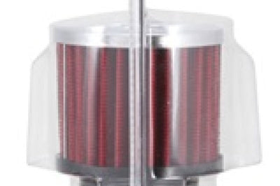 K&N Engineering 1.75in Flange ID x 3in OD 2.5in H Chrome Finish Rubber Base Crankcase Vent Filter - Air Filters