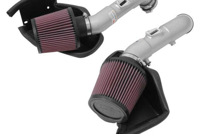 K&N Engineering 14-15 Infiniti Q50 3.7L V6 Dual Silver Typhoon Short Ram Intakes - Air Intake Systems