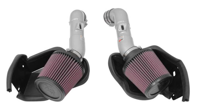 K&N Engineering 14-15 Infiniti Q50 3.7L V6 Dual Silver Typhoon Short Ram Intakes - Air Intake Systems