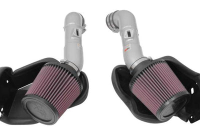 K&N Engineering 14-15 Infiniti Q50 3.7L V6 Dual Silver Typhoon Short Ram Intakes - Air Intake Systems