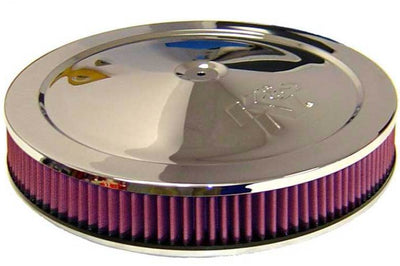 K&N Engineering 14in Red Custom Air Cleaner Assembly - 5.125in ID x OD 3.87in H - Intake Systems