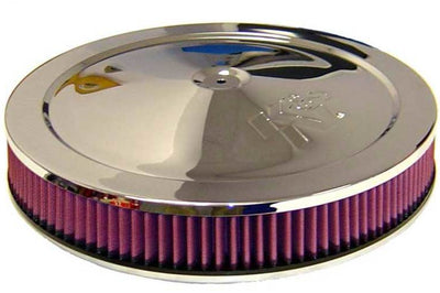 K&N Engineering 14in Red Custom Air Cleaner Assembly - 5.125in ID x OD 3.87in H - Intake Systems