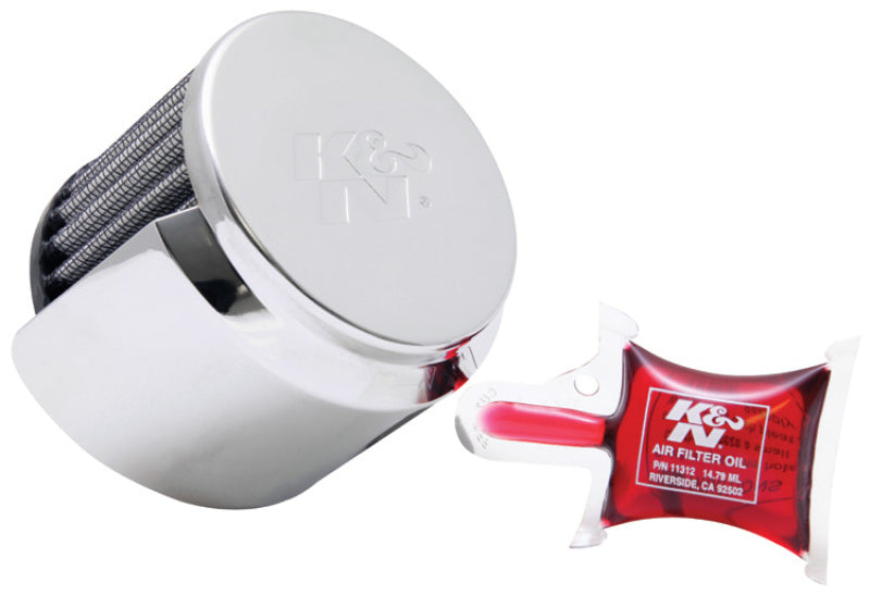 K&N Engineering 1in Flange L x 3in OD 2.5in Height Clamp On Crankcase Vent Filter - Air Filters
