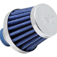 K&N Engineering 2in Base OD x.375in Flange ID 1.75in H Rubber Crankcase Vent Filter - Blue - Air Filters