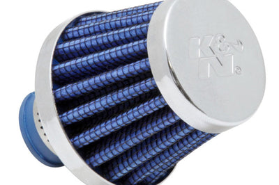 K&N Engineering 2in Base OD x.375in Flange ID 1.75in H Rubber Crankcase Vent Filter - Blue - Air Filters