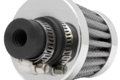 K&N Engineering 2in Base OD x.375in Flange ID 1.75in H Rubber Crankcase Vent Filter - White - Air Filters