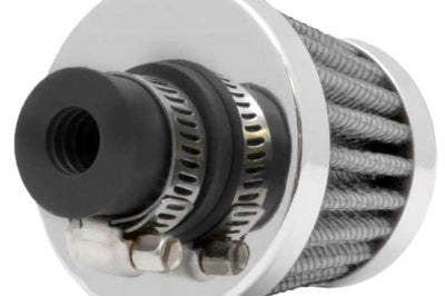 K&N Engineering 2in Base OD x.375in Flange ID 1.75in H Rubber Crankcase Vent Filter - White - Air Filters