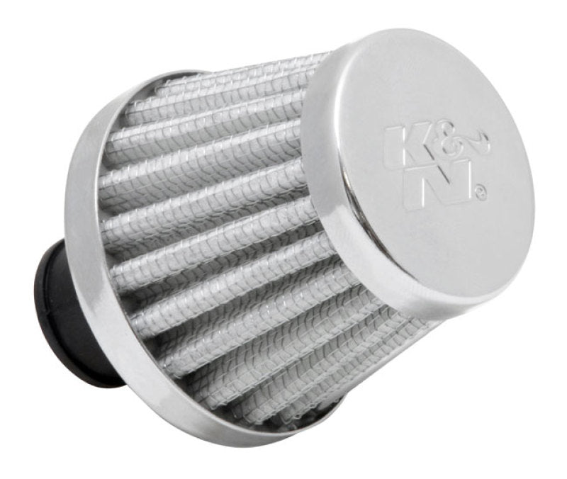 K&N Engineering 2in Base OD x.375in Flange ID 1.75in H Rubber Crankcase Vent Filter - White - Air Filters