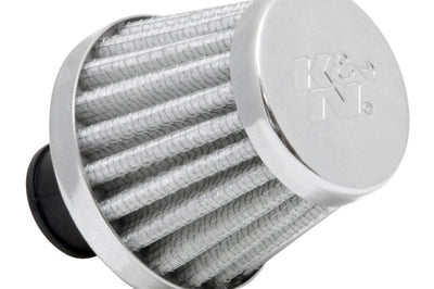 K&N Engineering 2in Base OD x.375in Flange ID 1.75in H Rubber Crankcase Vent Filter - White - Air Filters