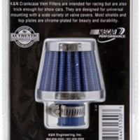 K&N Engineering 2in Base OD x.375in Flange ID 1.75in H Rubber Crankcase Vent Filter - Blue - Air Filters