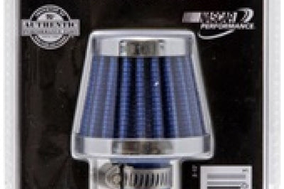 K&N Engineering 2in Base OD x.375in Flange ID 1.75in H Rubber Crankcase Vent Filter - Blue - Air Filters