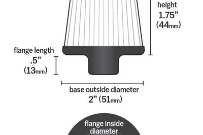 K&N Engineering 2in Base OD x.375in Flange ID 1.75in H Rubber Crankcase Vent Filter - White - Air Filters