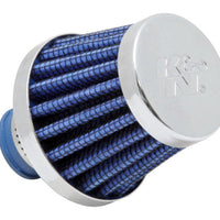 K&N Engineering 2in Base OD x.375in Flange ID 1.75in H Rubber Crankcase Vent Filter - Blue - Air Filters