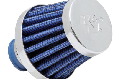 K&N Engineering 2in Base OD x.375in Flange ID 1.75in H Rubber Crankcase Vent Filter - Blue - Air Filters