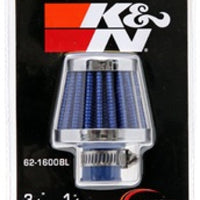 K&N Engineering 2in Base OD x.375in Flange ID 1.75in H Rubber Crankcase Vent Filter - Blue - Air Filters