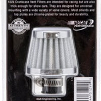 K&N Engineering 2in Base OD x.375in Flange ID 1.75in H Rubber Crankcase Vent Filter - White - Air Filters