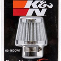 K&N Engineering 2in Base OD x.375in Flange ID 1.75in H Rubber Crankcase Vent Filter - White - Air Filters
