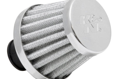 K&N Engineering 2in Base OD x.375in Flange ID 1.75in H Rubber Crankcase Vent Filter - White - Air Filters