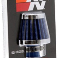 K&N Engineering 2in Base OD x.375in Flange ID 1.75in H Rubber Crankcase Vent Filter - Blue - Air Filters