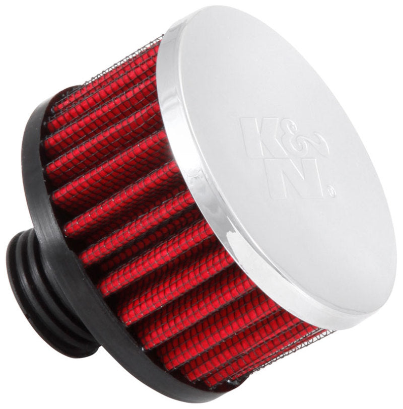 K&N Engineering.5in Flange ID x 3in OD 3.25in H Rubber Base Crankcase Vent Filter - Air Filters