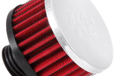 K&N Engineering.5in Flange ID x 3in OD 3.25in H Rubber Base Crankcase Vent Filter - Air Filters