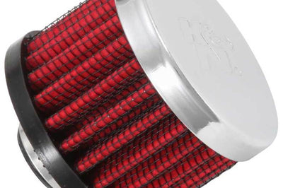 K&N Engineering Clamp On Rubber Base Crankcase Vent Filter 0.375in Flange ID x 2in OD 1.5in Height - Air Filters