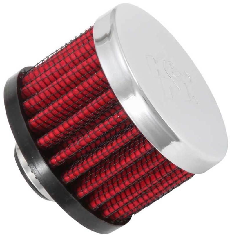 K&N Engineering Clamp On Rubber Base Crankcase Vent Filter 0.375in Flange ID x 2in OD 1.5in Height - Air Filters
