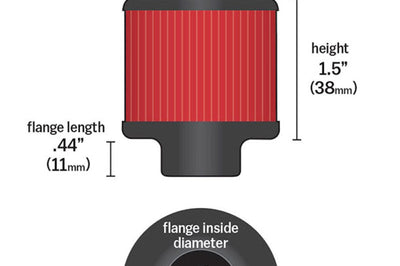 K&N Engineering Clamp On Rubber Base Crankcase Vent Filter 0.5in Flange ID 2in OD 1.5in Height - Air Filters