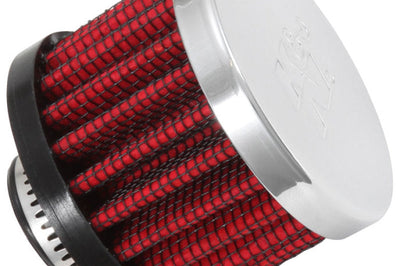 K&N Engineering Clamp On Rubber Base Crankcase Vent Filter 0.5in Flange ID 2in OD 1.5in Height - Air Filters