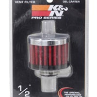 K&N Engineering Clamp On Rubber Base Crankcase Vent Filter 0.5in Flange ID 2in OD 1.5in Height - Air Filters