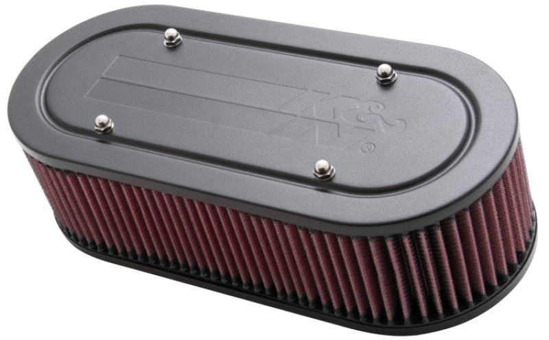 K&N Engineering Custom Oval Racing Assembly Red 11.96in Inside Length / 5.22in Width / 3.25in Filter H - Air Intake