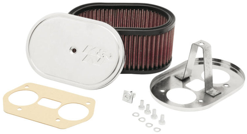 K&N Engineering Custom Oval Red Race Filter 7in L x 4-1/2in W 3-1/4in H - Air Intake Systems