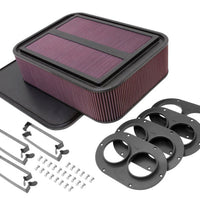 K&N Engineering Custom Racing Air Filter - Rectangular Carbon Fiber 4in Box w/ 2.75in Horn - Filters