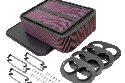 K&N Engineering Custom Racing Air Filter - Rectangular Carbon Fiber 4in Box w/ 2.75in Horn - Filters