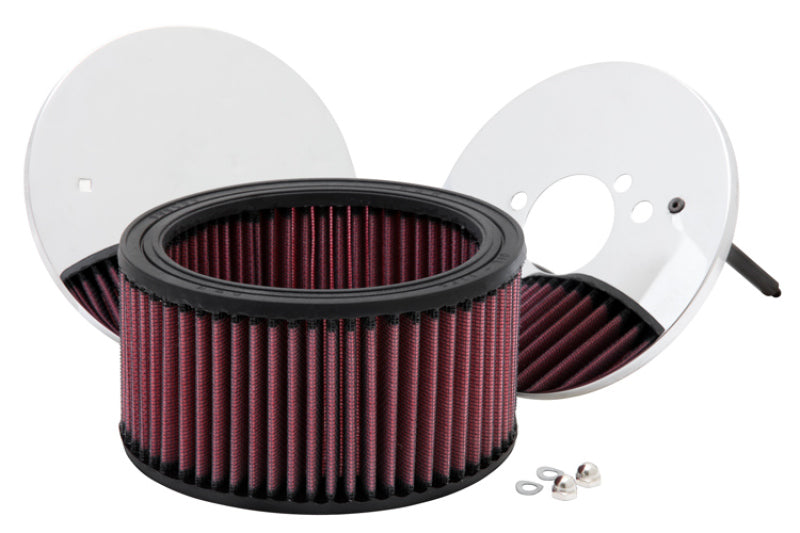 K&N Engineering Custom Round Racing Assembly Red 5.875in OD x 3.25in Height - Air Intake Systems