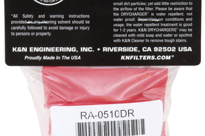 K&N Engineering DryCharger Air Filter Wrap for RA-0510 - Red - Filters