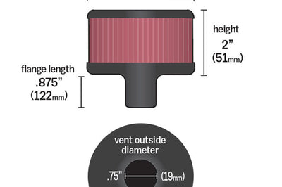 K&N Engineering Filter 3/4in Vent 3in Diameter 2in Height - Air Filters