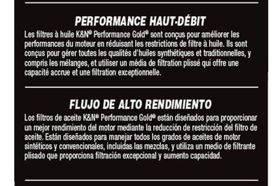 K&N Engineering Performance Oil Filter - 14-18 Fiat 500L 1.4L L4 Gas - Oils & Filters