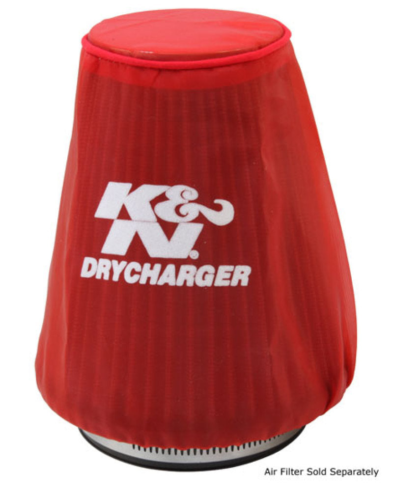 K&N Engineering Red Drycharger 5.25in x 3in Round Tapered Air Filter Wrap - Filters