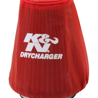 K&N Engineering Red Drycharger 5.25in x 3in Round Tapered Air Filter Wrap - Filters
