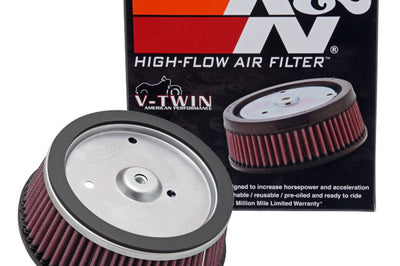 K&N Engineering Round Tapered 6.25in Base OD x 5.5in Top 2.125in H Replacement Filter for Harley Davidson - Air Filters